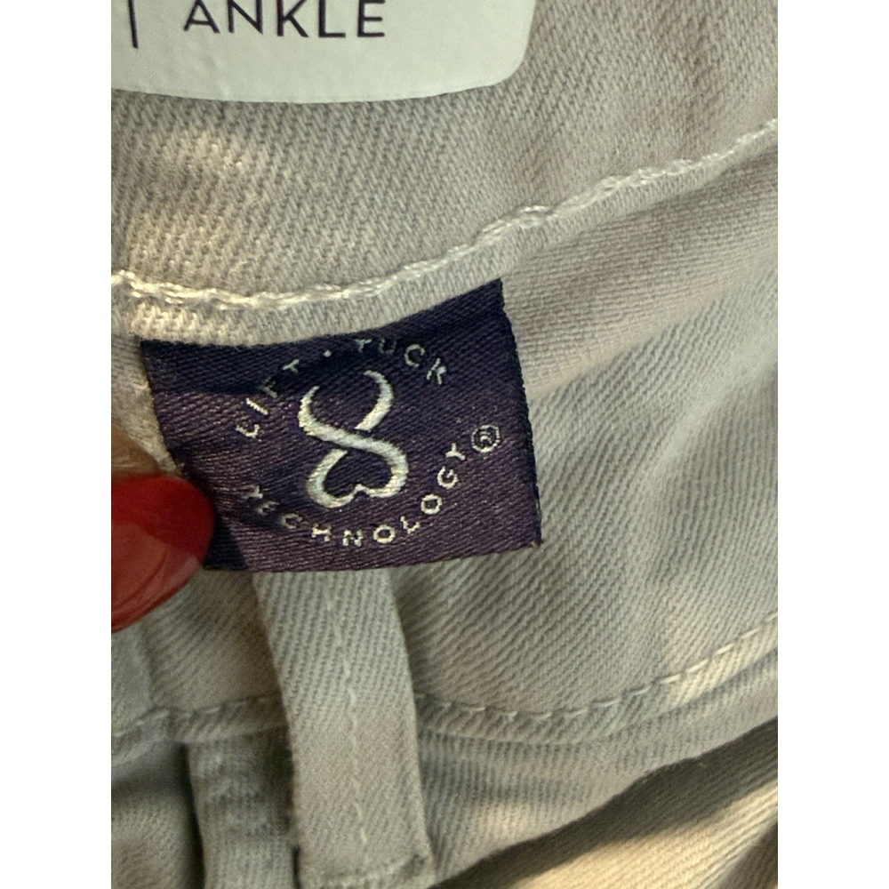 NYDJ Lift/Tuck Clarissa Ankle Lightweight Stretch Denim Jeans Beige Women Sz 10 - Picture 4 of 10
